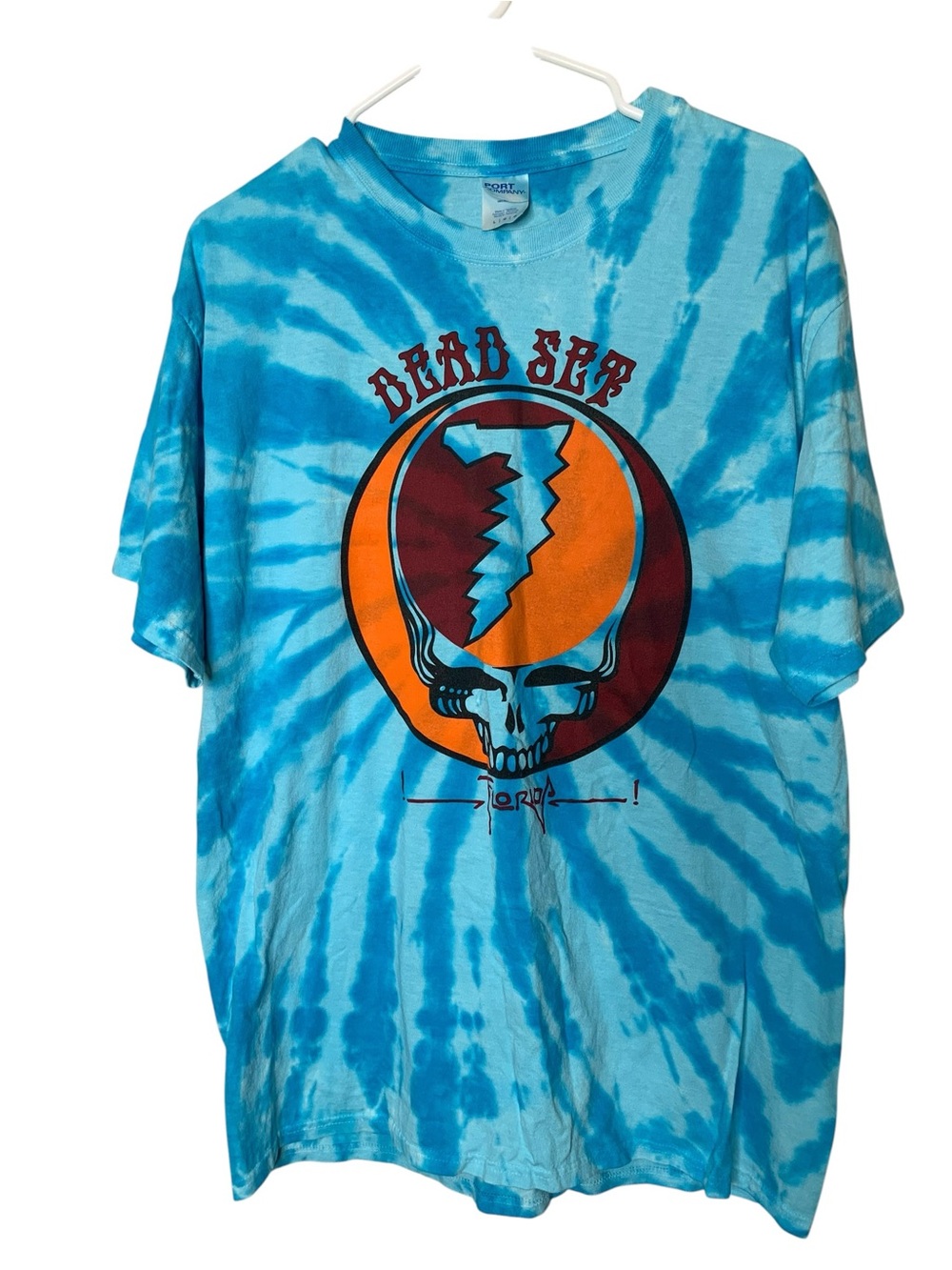 Grateful Dead Tie Dye Florida Tee Shirt Skull Lyric Men Size L Port & Company